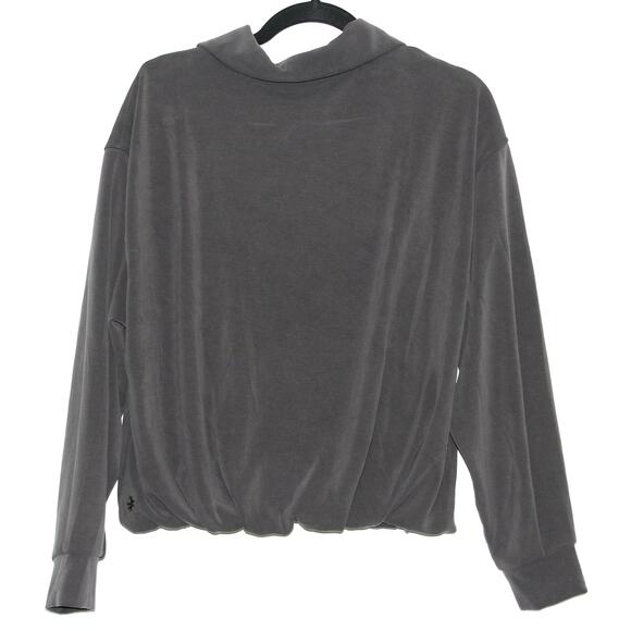 Athleta Seasoft 1/4 Zip Bubble Hem Sweatshirt Black Size Medium - Picture 4 of 11